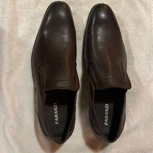 FARANZI Mens Embossed Saffiano Print Slip On Loafer Plain Toe Dress Shoes